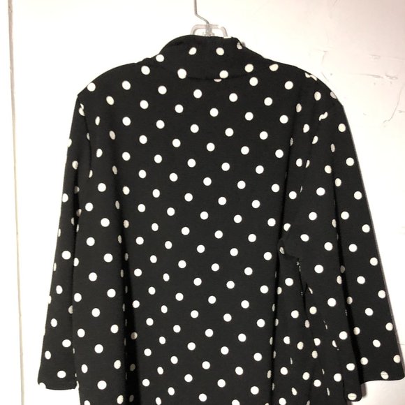 Ssoulm 3XL Black/White Dots One Button Cardigan - Picture 3 of 6